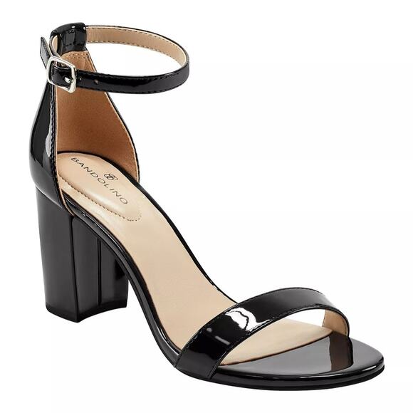 Bandolino Women Ankle Strap Sandals Armory 3 Size US 10M Navy Dark Blue Faux Pat - Picture 1 of 5